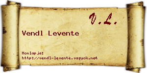 Vendl Levente névjegykártya
