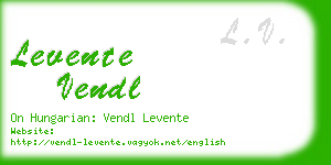 levente vendl business card